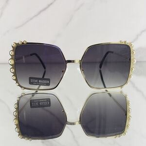 Steve Madden Sunglasses 59mm Smoke Pearl Embellished Oversized Sunglasses Summer